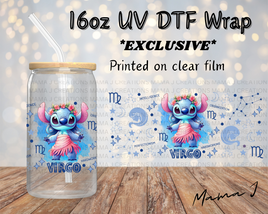 UV DTF Stitch Virgo Zodiac Sign Libbey Wrap 16oz