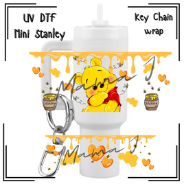 Hunny Bear 3 UV DTF Mini Stanley Key Chain Wrap