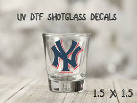 NY Yankees UV DTF Shot Glass Decal