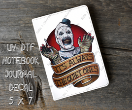 Art The Clown 1 5 x 7 UV DTF Notebook Decal