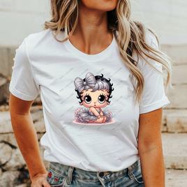 Baby Betty Boop In Grey Tutu HTV Heat Transfer (Exclusive Design)