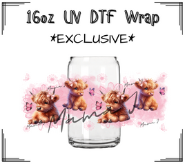 Baby Cow In Pinks UV DTF Libby Wrap 16oz