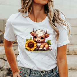 Baby Sunflower Cow HTV Heat Transfer (Exclusive Design)