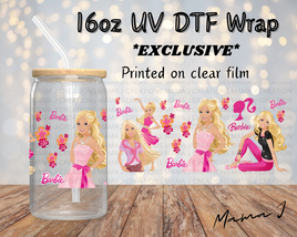 Barbie UV DTF Libbey Wrap 16oz