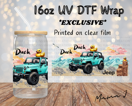 Beach Duck Duck Jeep UV DTF Libby Wrap 16oz