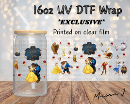 UV DTF Beauty & The Beast Libbey Wrap 16oz