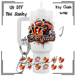 Bengals UV DTF Mini Stanley Key Chain Wrap