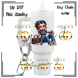 Betty Boop Gucci UV DTF Mini Stanley Key Chain Wrap