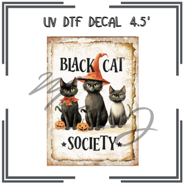Black Cat Society UV DTF Decal