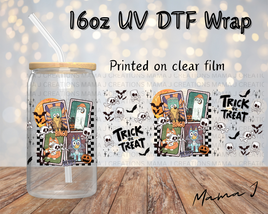 UV DTF Bluey Halloween Libbey Wrap 16oz