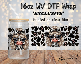 UV DTF Booje Cow Libbey Wrap 16oz