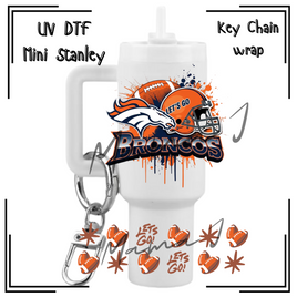 Broncos UV DTF Mini Stanley Key Chain Wrap