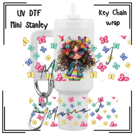 Butterfly Cutie UV DTF Mini Stanley Key Chain Wrap