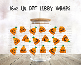 Candy Corn Pumpkins Libbey Wrap 16oz