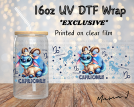 UV DTF Stitch Capricorn Zodiac Sign Libbey Wrap 16oz