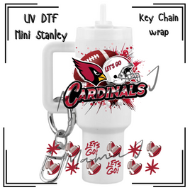 Cardinals UV DTF Mini Stanley Key Chain Wrap