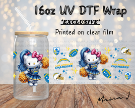 UV DTF Chargers Cheerleader Kitty Libbey Wrap 16oz