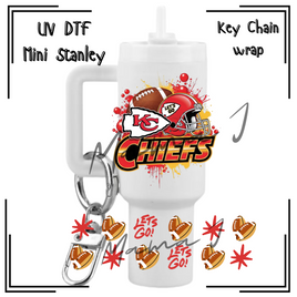 Chiefs UV DTF Mini Stanley Key Chain Wrap