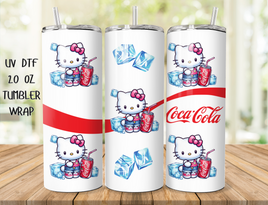 20oz UV DTF Tumbler Wrap Cola Kitty