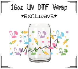 Colorful Bunny Ears UV DTF Libby Wrap 16oz