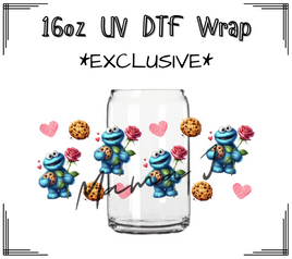 Cookie Monster Love UV DTF Libby Wrap 16oz