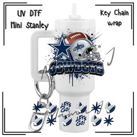 Cowboys UV DTF Mini Stanley Key Chain Wrap