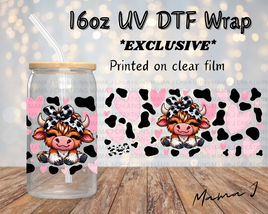 UV DTF Cow Cutie & Hearts Libbey Wrap 16oz