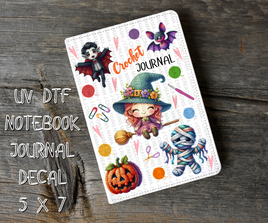 Halloween Crochet Journal 5 x 7 UV DTF Notebook Decal