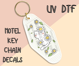 Daisy Kitty UV DTF Motel Key Chain Decal