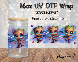 UV DTF Dancing Groot Libbey Wrap 16oz