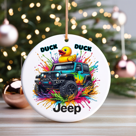 Duck Duck Jeep UV DTF Christmas Ornament Decal