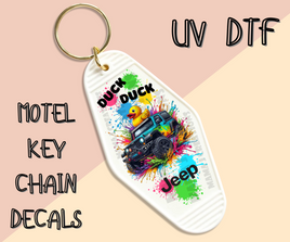 Duck Duck Jeep UV DTF Motel Key Chain Decal