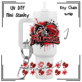 Falcons UV DTF Mini Stanley Key Chain Wrap