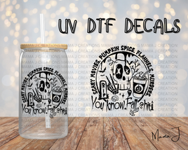 You Know Fall Shit In Black UV DTF Decal