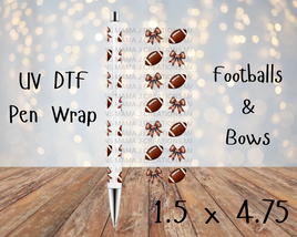 Footballs & Bows UV DTF Pen Wrap