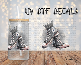 Grey Queen Converse Shoes UV DTF Decal