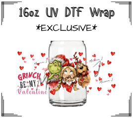 Grinch Be My Valentine UV DTF Libby Wrap 16oz