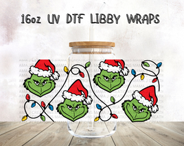 Grinch Lights UV DTF Libby Wrap 16oz