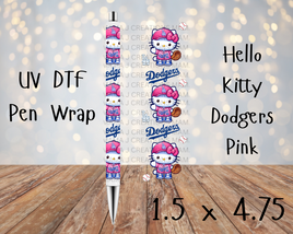 Hello Kitty Dodgers In Pink UV DTF Pen Wrap