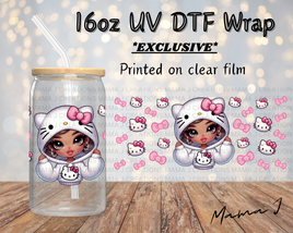 UV DTF Hello Kitty Hoodie Cutie Libbey Wrap 16oz