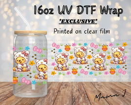 UV DTF Pooh & Hello Kitty Libbey Wrap 16oz