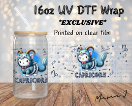 UV DTF Hello Kitty Capricorn Zodiac Sign Libbey Wrap 16oz