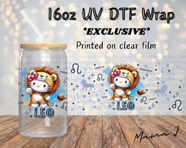 UV DTF Hello Kitty Leo Zodiac Sign Libbey Wrap 16oz