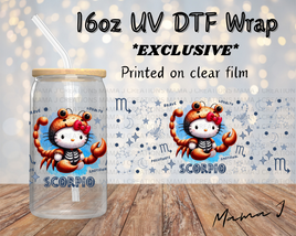 UV DTF Hello Kitty Scorpio Zodiac Sign Libbey Wrap 16oz