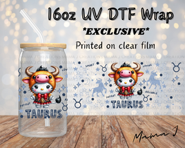 UV DTF Hello Kitty Taurus Zodiac Sign Libbey Wrap 16oz