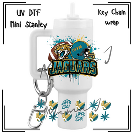 Jaguars UV DTF Mini Stanley Key Chain Wrap