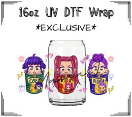 K-Pop Demond Hunters 3 UV DTF Libby Wrap 16oz
