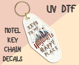 Key's To My Happy Place UV DTF Motel Key Chain Decal