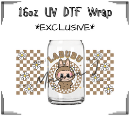 Labubu Brown UV DTF Libby Wrap 16oz