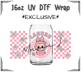 Labubu Pink UV DTF Libby Wrap 16oz
